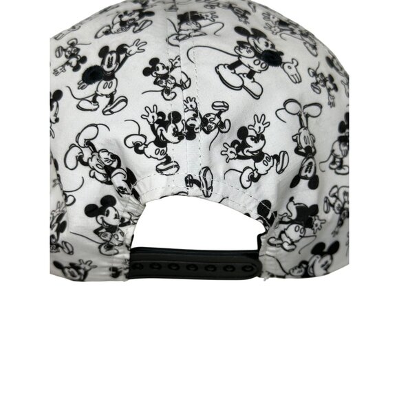 PREOWNED Disney Parks Mickey Mouse AOP Black White Adjustable Baseball Cap Adult - Picture 3 of 7